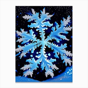 Fernlike Stellar Dendrites, Snowflakes, Pop Art Photography Canvas Print