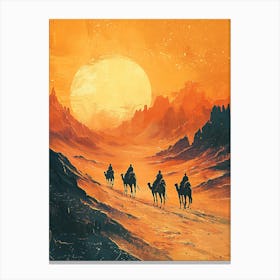 Camel Ride In The Desert 3 Canvas Print