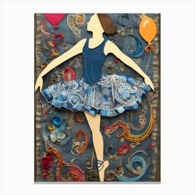 Denim Ballerina  Canvas Print