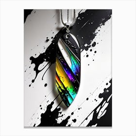 Rainbow Feather Pendant 1 Canvas Print