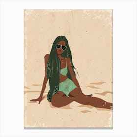 Girl In The Sand Canvas Print