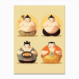 Sumo Wrestlers Japanese 12 Canvas Print