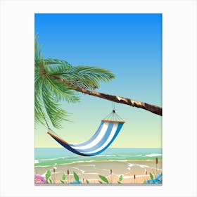 Hammock On The Beach Canvas Print