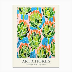 Marche Aux Legumes Artichokes Summer Illustration 1 Canvas Print
