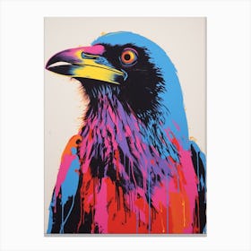 Andy Warhol Style Bird Crow 2 Canvas Print