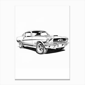Ford Mustang Line Drawing 32 Canvas Print