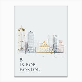 B Is For Boston Color Canvas Print