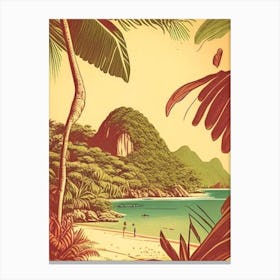 Marajo Island Brazil Vintage Sketch Tropical Destination Canvas Print