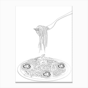 Spaghetti Line Art Canvas Print