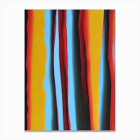 Abstract Electric Red Lines Streaky Stripes Canvas Print
