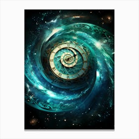 Clock In Space 3 Canvas Print