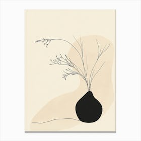 Black And White Drawing Of A Vase Canvas Print