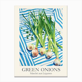 Marche Aux Legumes Green Onions Summer Illustration 2 Canvas Print