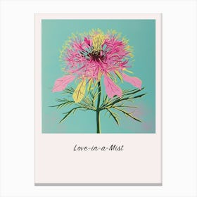 Love In A Mist 6 Square Flower Illustration Poster Canvas Print