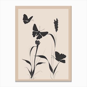 The Abstract Black Butterflies Canvas Print