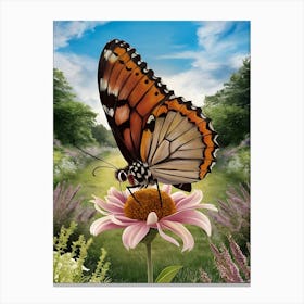 Butterfly On A Flower 5 Canvas Print