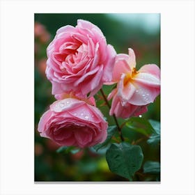 English Roses Painting Rose With Dewdrops 2 Canvas Print