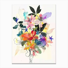 Bergamot Collage Flower Bouquet Canvas Print