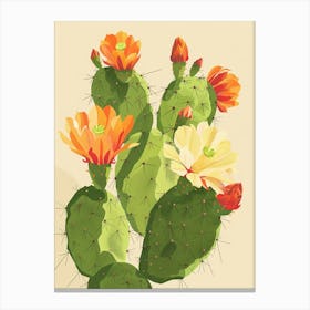 Prickly Pear Cactus Minimalist 2 Canvas Print