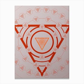 Geometric Abstract Glyph Circle Array in Tomato Red n.0167 Canvas Print