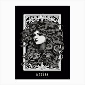 Medusa Tarot Card B&W Canvas Print