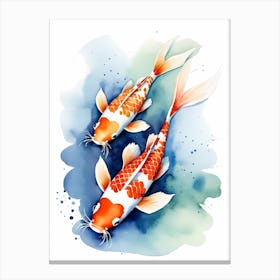 Koi Fish Watercolor Painting (18) Canvas Print