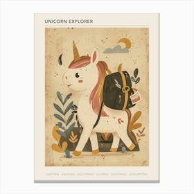 Explorer Unicorn Muted Pastels 2 Poster Canvas Print