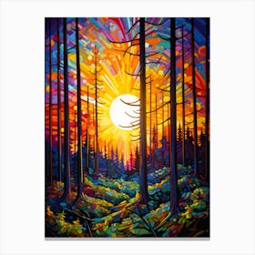 Vibrant Lively Spruce Lines Canvas Print