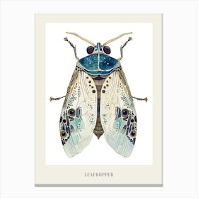 Colourful Insect Illustration Leafhopper 4 Poster Canvas Print