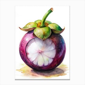 10 Mangosteen With Its Purple Rind And White Inte Canvas Print