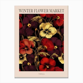 Viola Winter Flower Market Poster Canvas Print