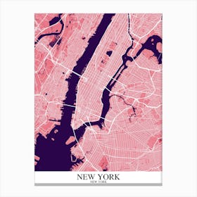 New York New York Pink Purple Canvas Print