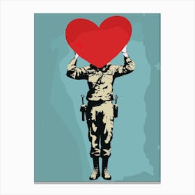 Soldier With A Heart Canvas Print