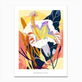 Colourful Flower Illustration Poster Morning Glory 6 Canvas Print