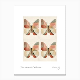 Cute Animals Collection Butterfly 3 Canvas Print