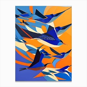 Birdsflyingshapes Canvas Print