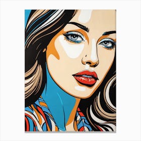 Woman Portrait Face Pop Art (9) Canvas Print