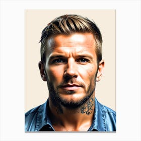 Portrait Of David Beckham Canvas Print