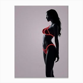 Silhouette Of A Woman In A Bikini Canvas Print