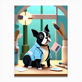 Boston Terrier-Reimagined 101 Canvas Print