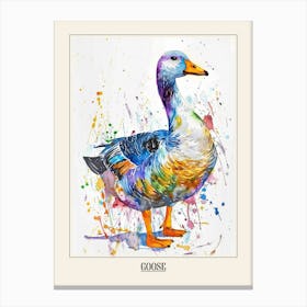 Goose Colourful Watercolour 2 Poster Canvas Print