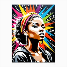 Graffiti Mural Of Beautiful Hip Hop Girl 49 Canvas Print