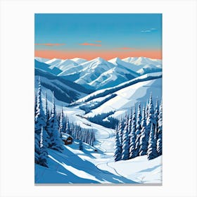 Taos Ski Valley   New Mexico, Usa, Ski Resort Illustration 2 Simple Style Canvas Print