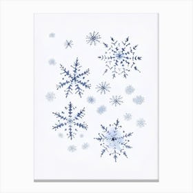 Snowflakes In The Snow,  Snowflakes Pencil Illustration 5 Canvas Print