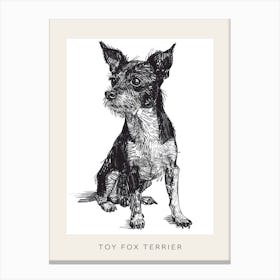 Toy Fox Terrier Dog Line Sketch 4 Poster Canvas Print