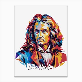 Isaac Newton 01 Portrait WPAP Pop Art Canvas Print