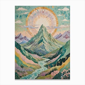 Mosaic Mountain Sunrise no2 Stampe su tela