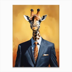 Giraffe In A Suit (26) 1 Canvas Print