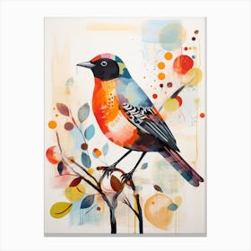 Bird Painting Collage Cowbird 1 Canvas Print