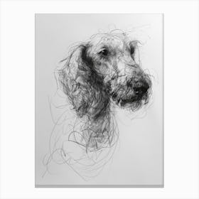 Bedlington Terrier Dog Charcoal Line 1 Canvas Print